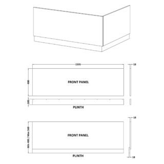 Hudson Reed Straight Front Bath Panel With Plinth - Gloss White - Image 5