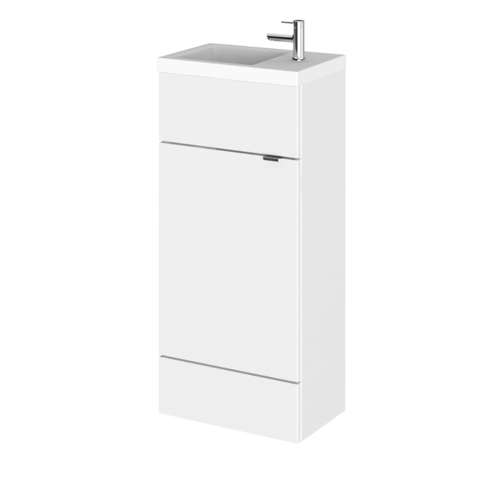 Hudson Reed Fusion Compact Cloakroom Floorstanding Vanity Unit With Basin - 400mm Wide - 1 TH