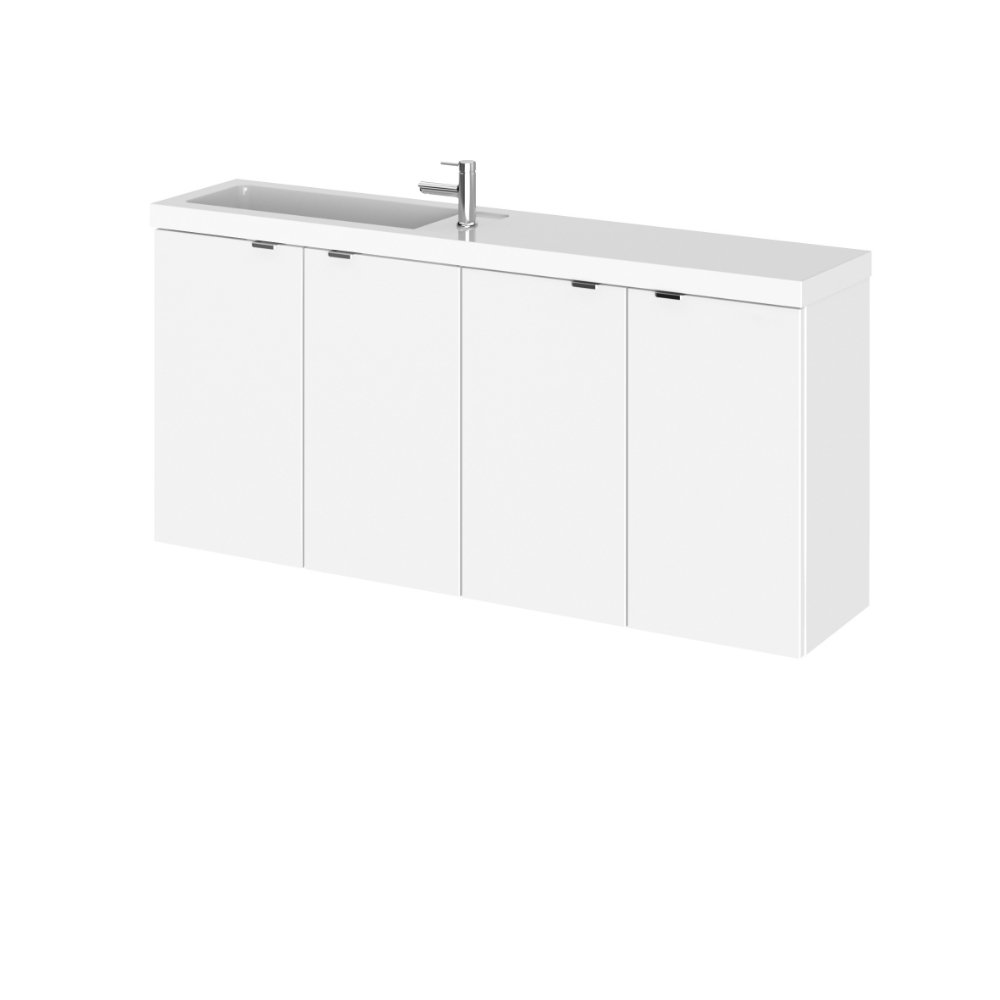 Hudson Reed Fusion Compact Wall Hung Vanity Unit With Basin - 1200mm Wide - 1 TH