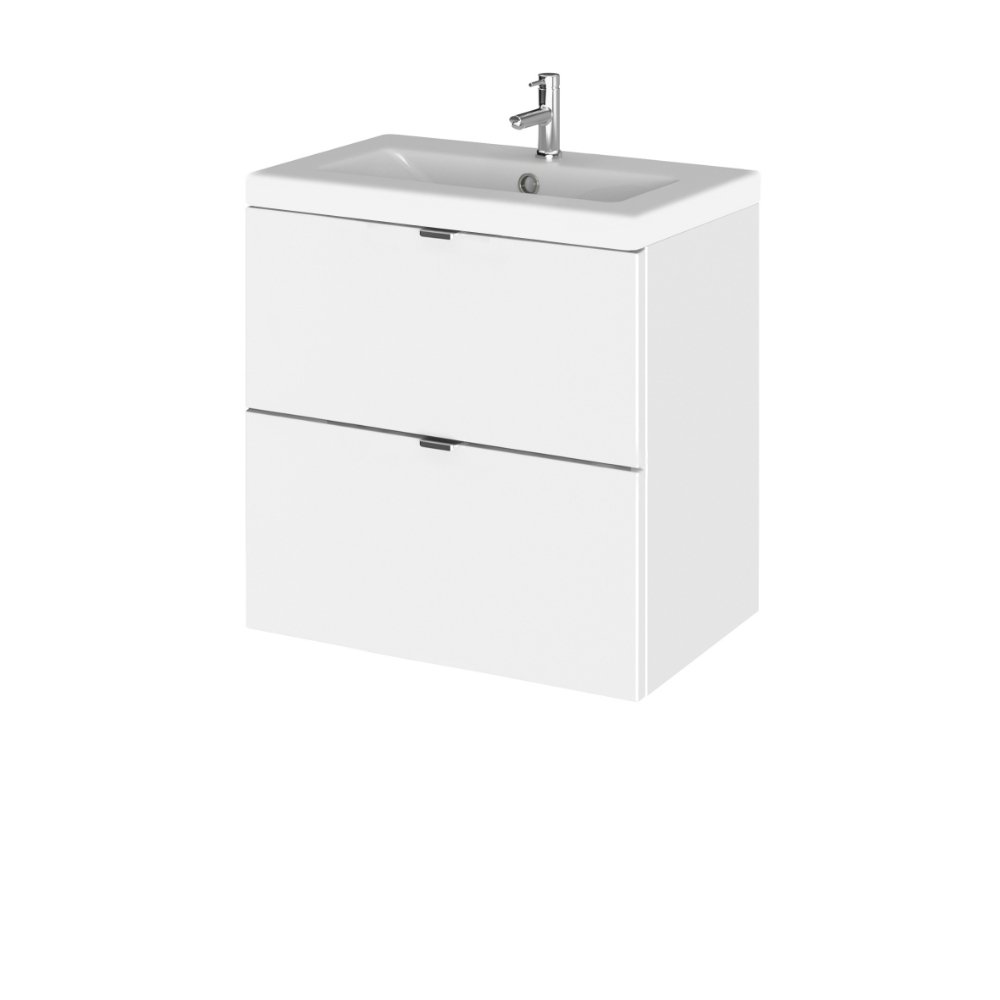 Hudson Reed Fusion 2 Drawer Wall Hung Vanity Unit With Ceramic Basin - 1 TH