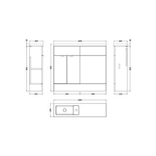 Hudson Reed Fusion Compact Combination Furniture Pack With WC Unit - 1000mm Wide - Image 2