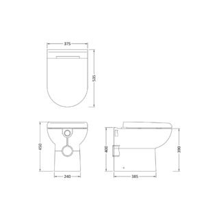 Hudson Reed Curve Back To Wall Toilet With Soft Close Seat - Gloss White - Image 2