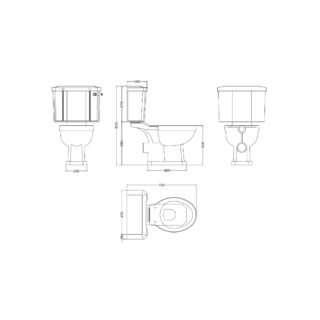 Hudson Reed Richmond Close Coupled Toilet With Cistern - Without Seat - Gloss White - Image 2