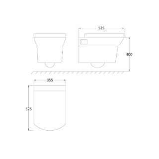 Hudson Reed Maya Wall Hung Toilet With Soft Close Seat - Gloss White - Image 3