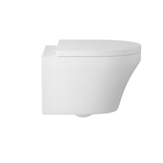 Hudson Reed Luna Wall Hung Toilet With Soft Close Seat - White - Image 2