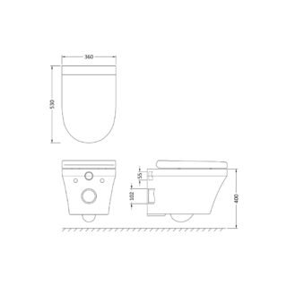 Hudson Reed Luna Wall Hung Toilet With Soft Close Seat - White - Image 3