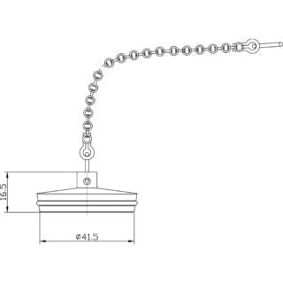 Hudson Reed Luxury Bath Plug Waste With Ball Chain - Chrome - Image 2