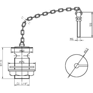 Hudson Reed Slotted Basin Waste With Brass Plug And Link Chain - Chrome - Image 2
