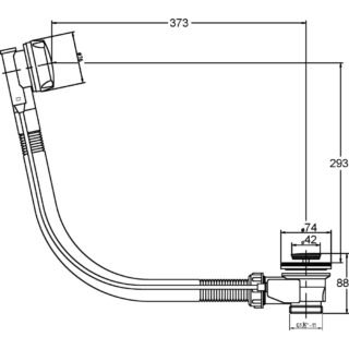 Hudson Reed Bath Pop Up Waste And Overflow - Chrome - Image 2