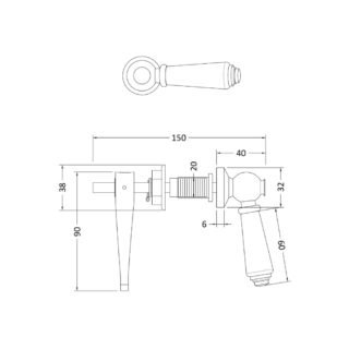 Hudson Reed Ceramic WC Lever - Image 2