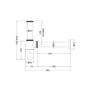 Hudson Reed Traditional Bottle Trap For Basin - Chrome - Image 2