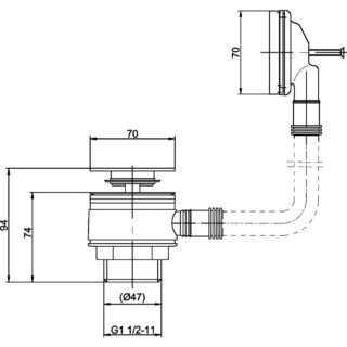 Hudson Reed Press Top Bath Waste With Designer Overflow - Chrome - Image 2