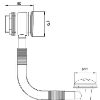 Hudson Reed Push Button Bath Waste With Overflow - Chrome - Image 2