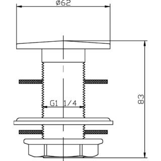 Hudson Reed Unslotted Flip Top Basin Waste - Chrome - Image 2