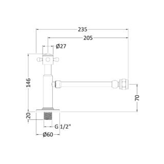Hudson Reed Cistern Cut Off Valve - Chrome - Image 2