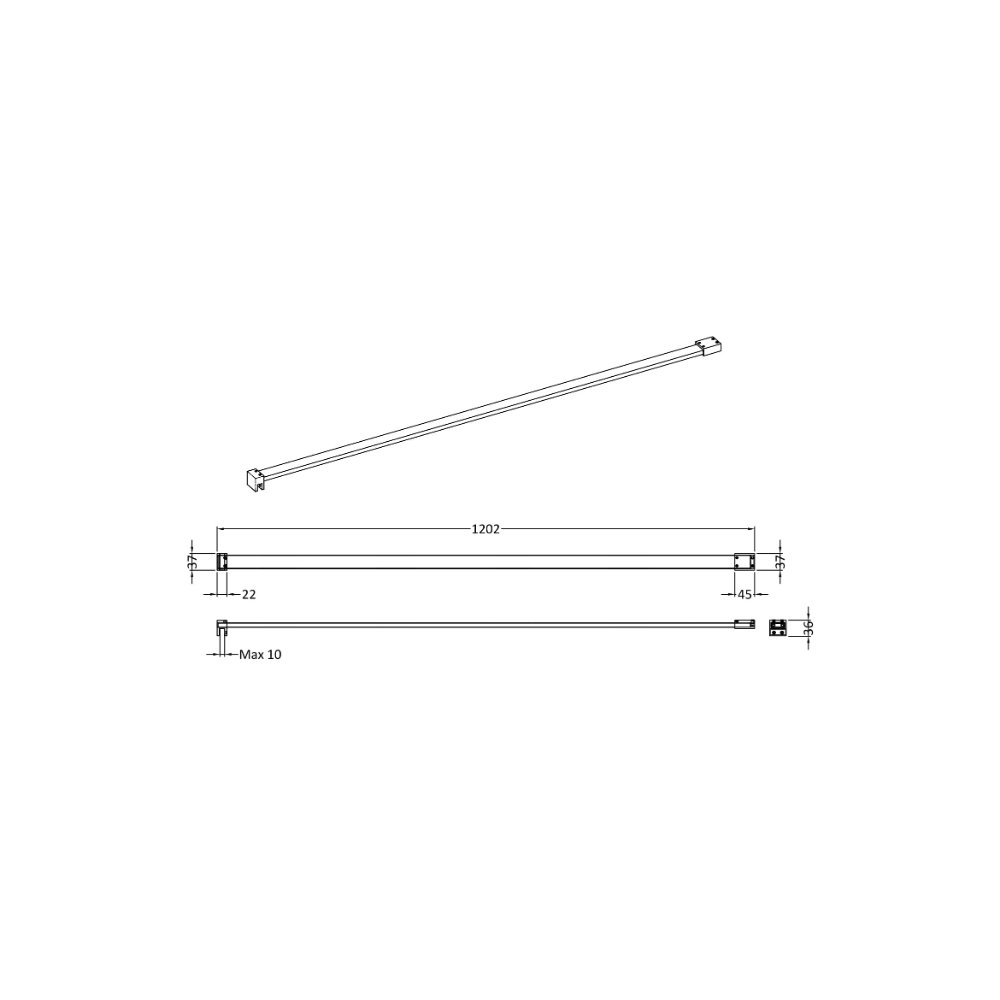 Hudson Reed Flat Support Bar - Image 2