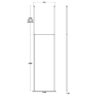 Hudson Reed Wetroom Screen With Ceiling Posts - Chrome - Image 2