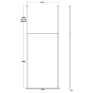 Hudson Reed Wetroom Screen With Ceiling Posts - Chrome - Image 6