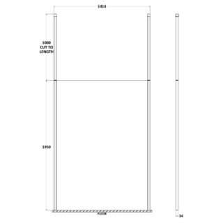 Hudson Reed Wetroom Screen With Ceiling Posts - Chrome - Image 8