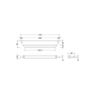Hudson Reed Profile Furniture Handle - 160mm Centres - Image 3