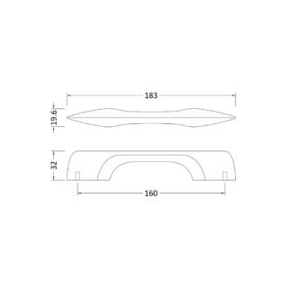 Hudson reed D Shaped Furniture Handle - 183mm Wide - Image 3