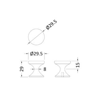 Hudson Reed Indented Round Knob Furniture Handle - Image 4