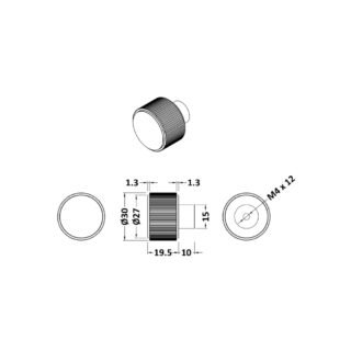 Hudson Reed Fluted Knob Furniture Handle - Image 2