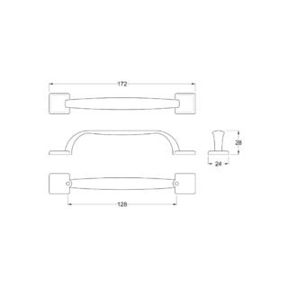 Hudson Reed Square Strap Chrome Furniture Handle - Chrome - Image 2