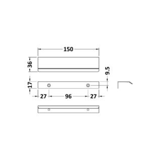 Hudson Reed Finger Pull Furniture Handle - 150mm Wide - Image 2