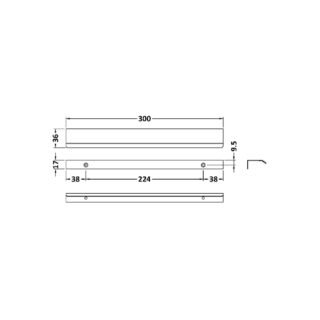 Hudson Reed Finger Pull Furniture Handle - 300mm Wide - Image 5