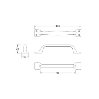 Hudson Reed Strap Furniture Handle - 96mm Centres - Satin Nickel - Image 2