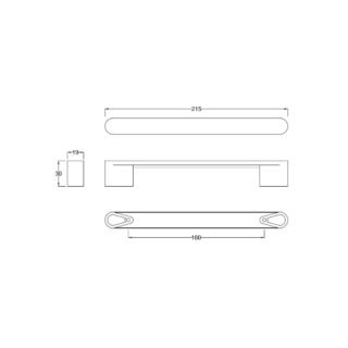 Hudson Reed Rounded Handle - 160mm Centres - Chrome - Image 2