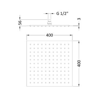 Hudson Reed Thin Square Fixed Shower Head - Chrome - Image 3