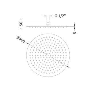 Hudson Reed Round Fixed Shower Head - Chrome - Image 3