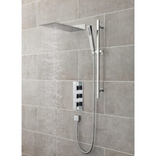 Hudson Reed Thin Fixed Shower Head - 200mm x 430mm - Chrome - Image 2