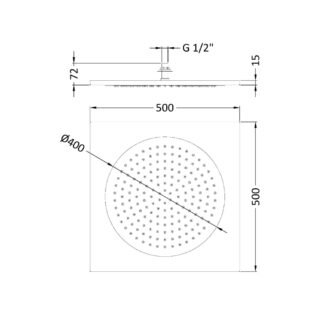 Hudson Reed Ceiling Tile Square Fixed Shower Head - Chrome - Image 4