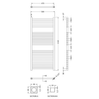 Hudson Reed Eton Electric Towel Rail - Anthracite - Image 5