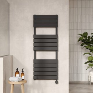 Hudson Reed Flat Panel Electric Towel Rail - Anthracite - Image 2