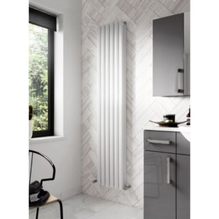 Hudson Reed Revive Double Panel Vertical Designer Radiator - High Gloss White - Image 2