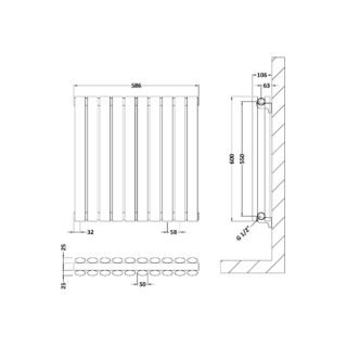 Hudson Reed Revive Double Panel Horizontal Designer Radiator - High Gloss White - Image 8