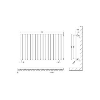 Hudson Reed Revive Single Panel Horizontal Designer Radiator - High Gloss White - Image 7