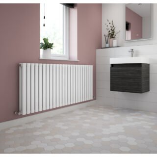 Hudson Reed Revive Double Panel Horizontal Designer Radiator - High Gloss White - Image 5