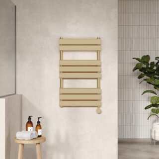 Hudson Reed Flat Panel Electric Towel Rail - Brushed Brass - Image 2