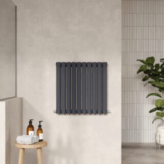 Hudson Reed Revive Double Panel Horizontal Designer Radiator - Anthracite - Image 3