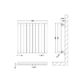 Hudson Reed Revive Single Panel Horizontal Designer Radiator - Anthracite - Image 6