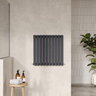 Hudson Reed Revive Single Panel Horizontal Designer Radiator - Anthracite - Image 3