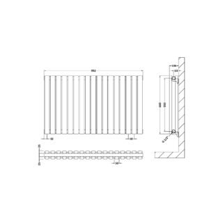 Hudson Reed Revive Double Panel Horizontal Designer Radiator - Anthracite - Image 9