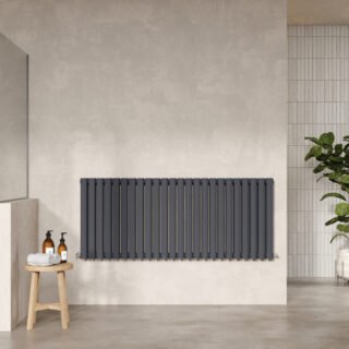 Hudson Reed Revive Double Panel Horizontal Designer Radiator - Anthracite - Image 5