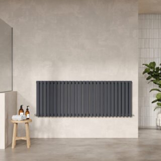Hudson Reed Revive Double Panel Horizontal Designer Radiator - Anthracite - Image 6