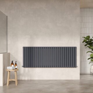 Hudson Reed Sloane Double Panel Horizontal Designer Radiator - Anthracite - Image 6
